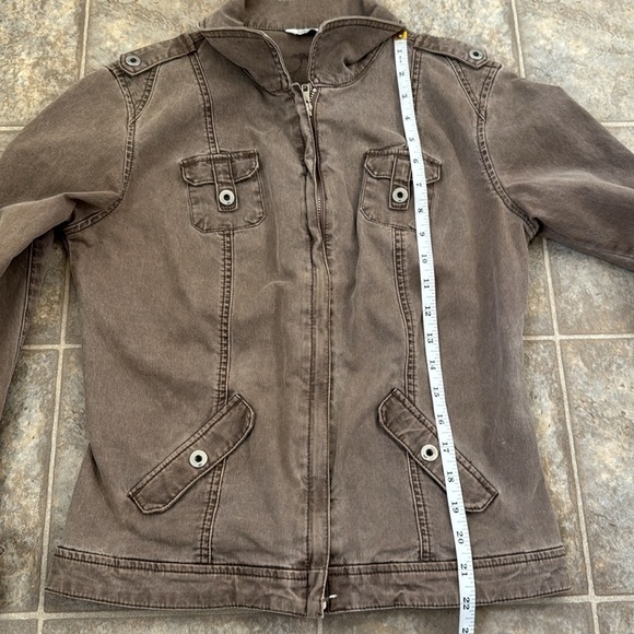 Fox Classic Racing Jean Jacket crop Frosty Taupe Medium two way zip - Picture 10 of 16